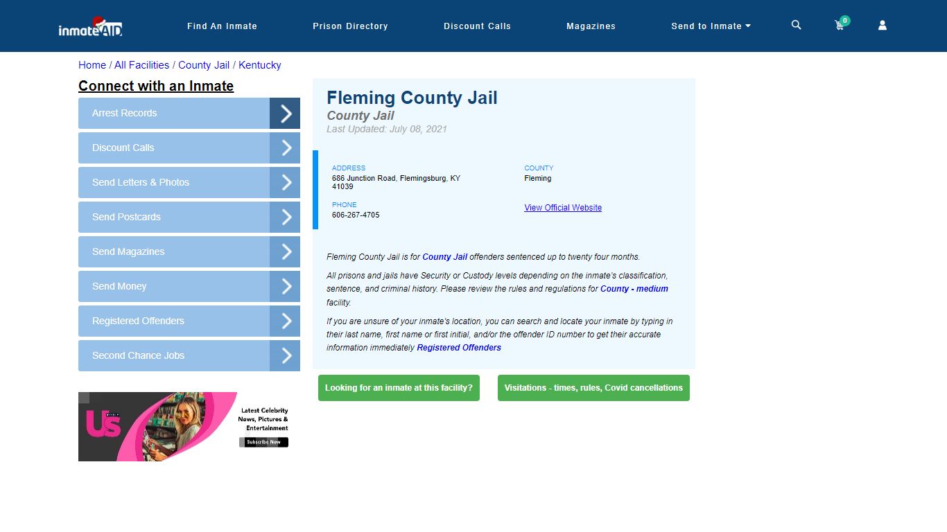 Fleming County Jail - Inmate Locator - Flemingsburg, KY