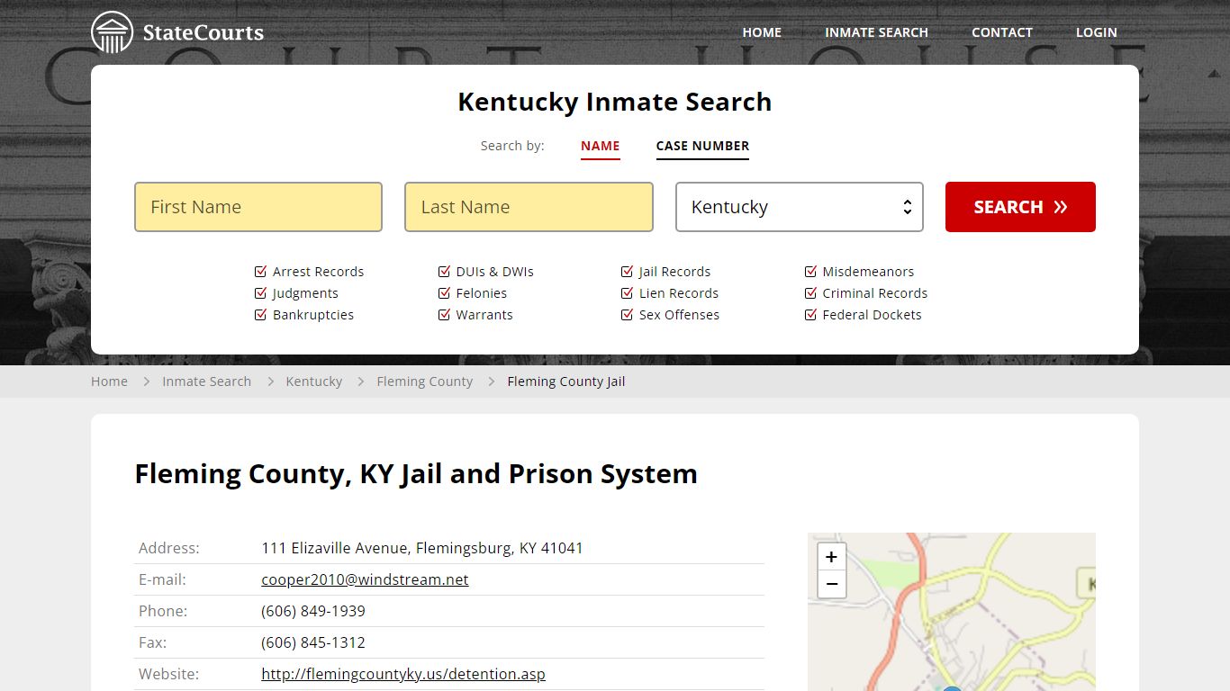 Fleming County Jail Inmate Records Search, Kentucky - StateCourts